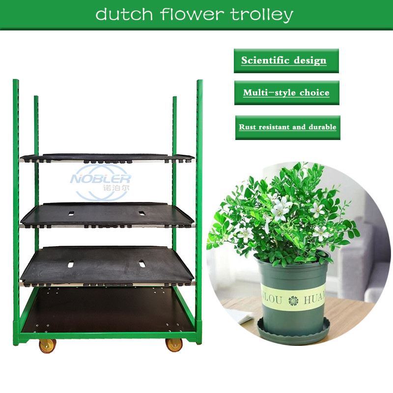 Display Cart Danish Flower Trolley Gardening Transport Cart Steel Rolling