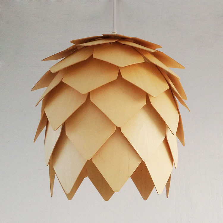 Rattan hanging lamp Pine Shape Chandelier For Indoor Kitchen Dining room Lighting (WH-WP-09)