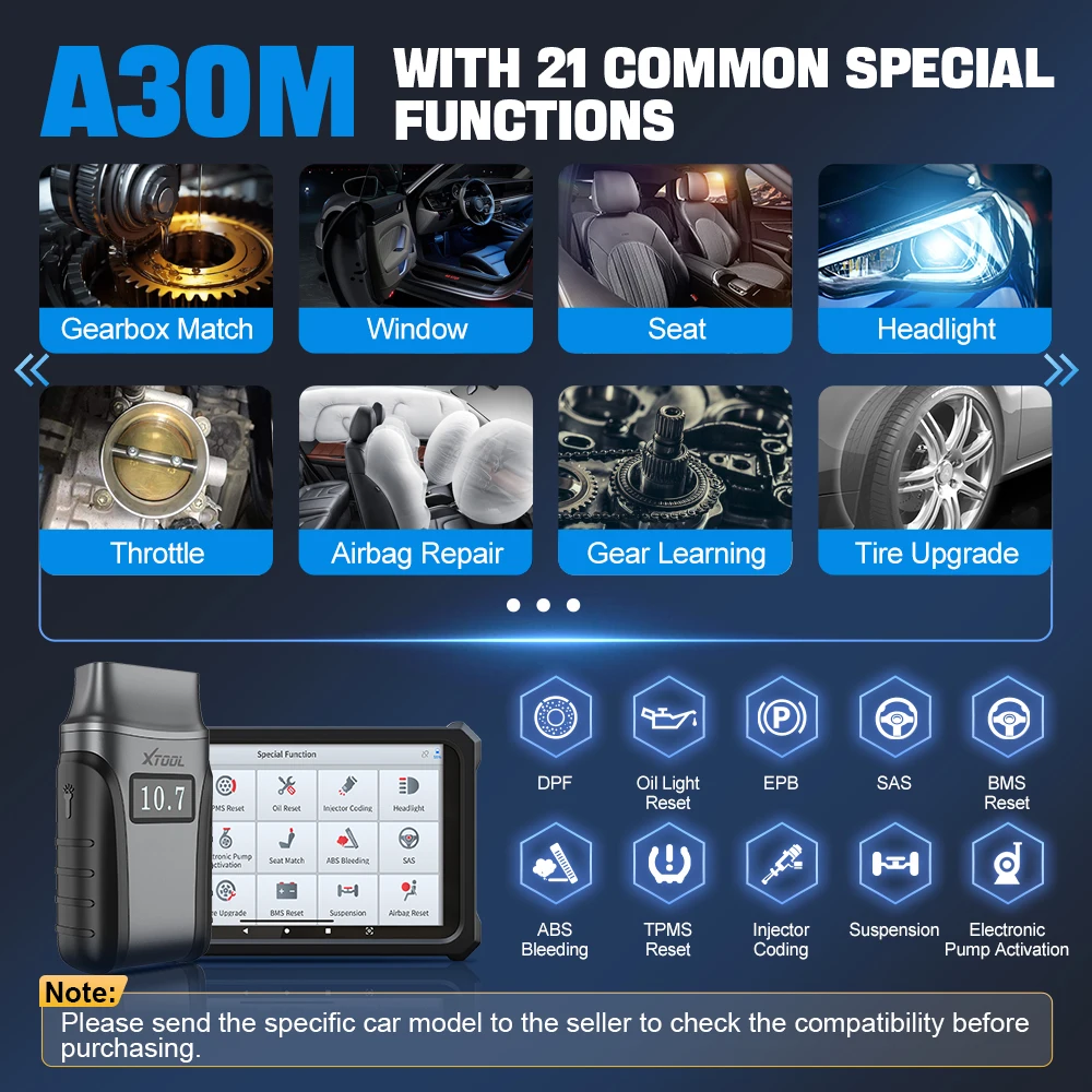 XTOOL Anyscan A30M Bluetooth OBD2 Scanner Car Diagnostic Tools 21+ Reset Service Code Reader CANFD Protocol Lifetime Free Update
