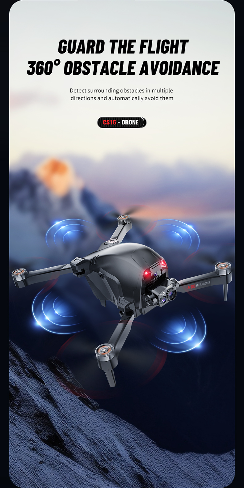 Outdoor Adventure 1080P Hd Live View Drone with Speed Adjustment Function 120M Remote Distance and 3XAA Controller Battery