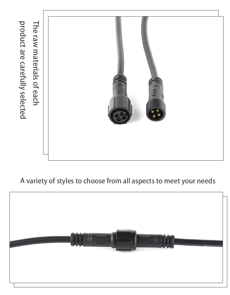 PVC M10 Waterproof Cable 4-Pin Waterproof Male And Female RGB Lights With Cable Plug IP67 Waterproof Cable
