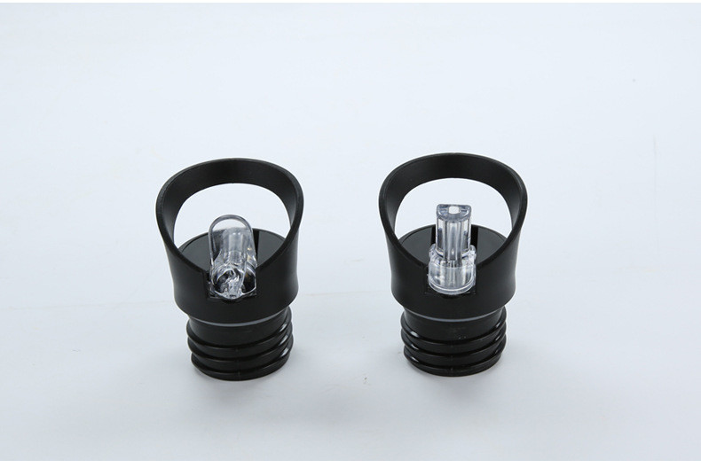Portable Sports Water Bottle 600ml Double Layer Insulated Stainless Steel Cup Black For Fitness Outdoor Activities