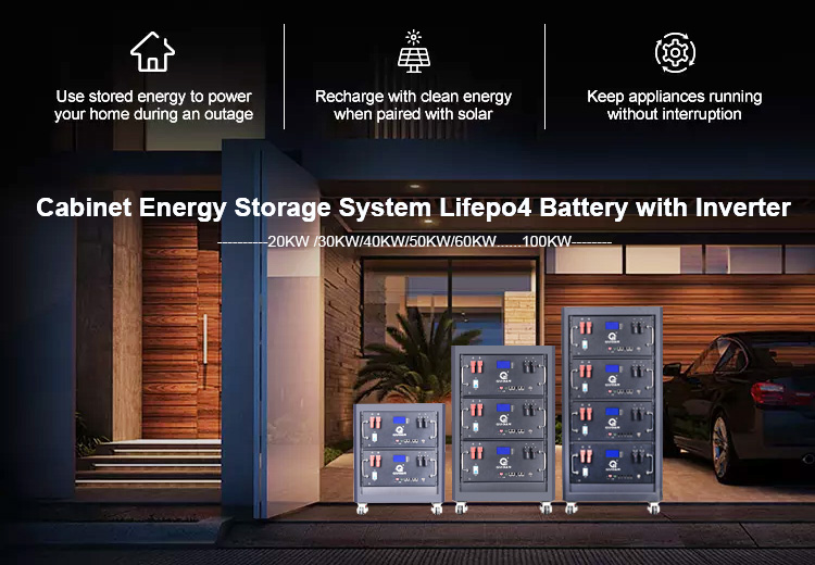 LiFePO4 Energy Storage Cabinet Buit In BMS Smart Monitoring For Solar