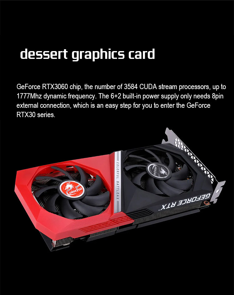 550W Gaming Graphics Card Tomahawk GeForce RTX 3060 DUO 12G L Dessert Card