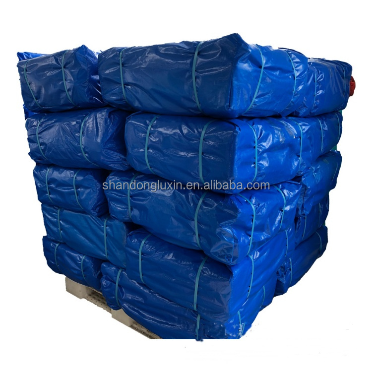 Anti-Pull Blue PE Tarpaulin Cover Sheet with Waterproof and Yarn Count 650D 2000D