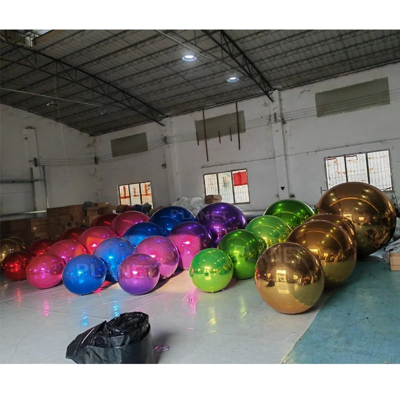 Christmas Decoration Inflatable Reflective Ball Colorful Mirror Balloon Inflatable Mirror Ball