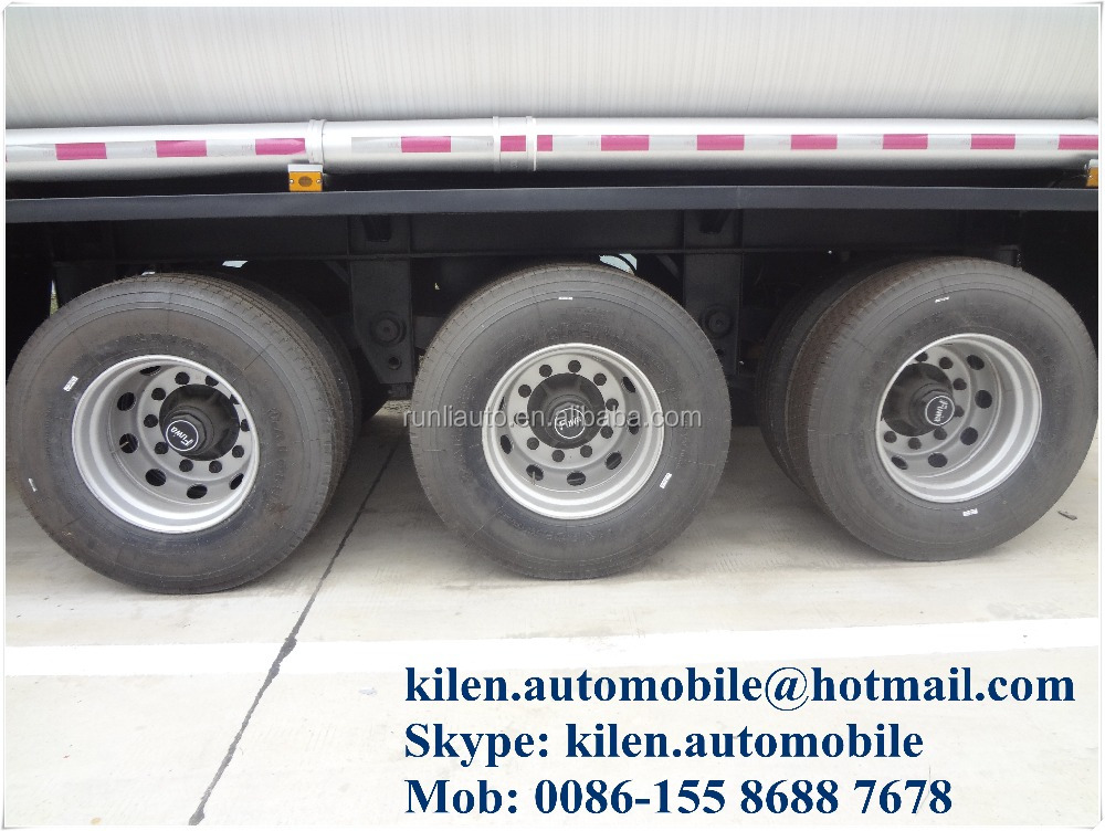 40000 Litres 3 Axle Fuel Tank Semi Trailer Four Compartments Heavy Duty Load