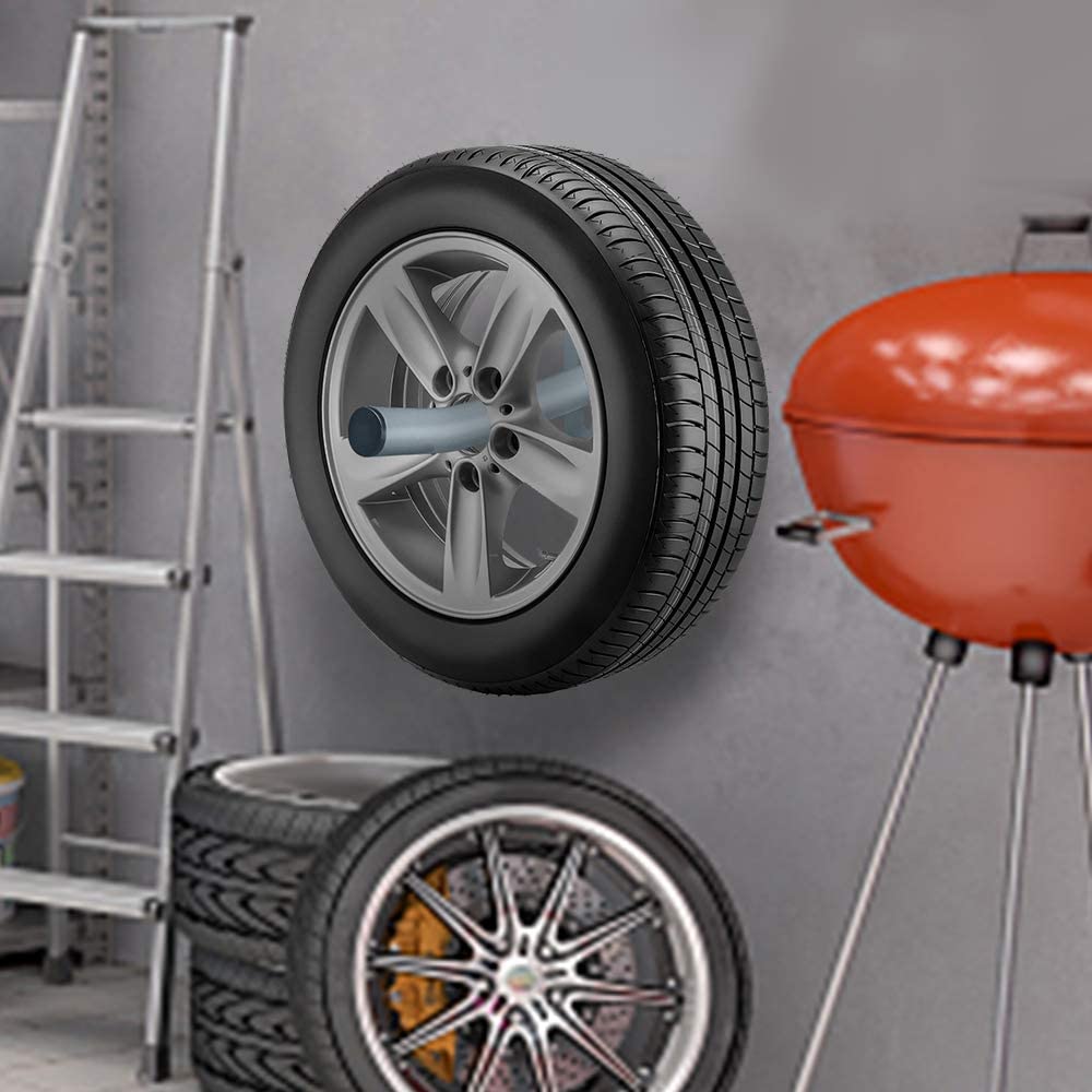 Garage Wall Tool Holder Organization System Storage Tire Hooks in Black Carbon Steel