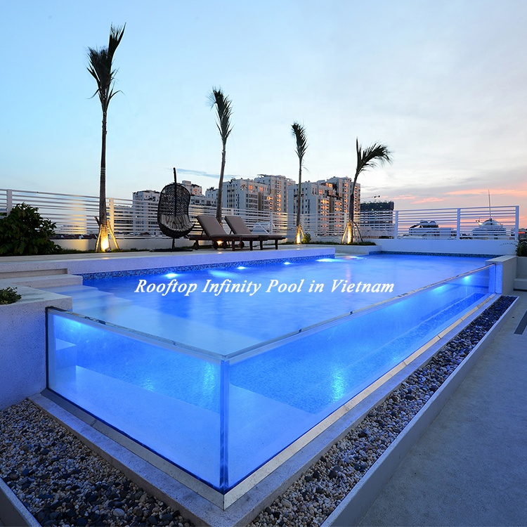 Customizable Above Ground Glass Enclosed Swimming Pools with High Light Transmission