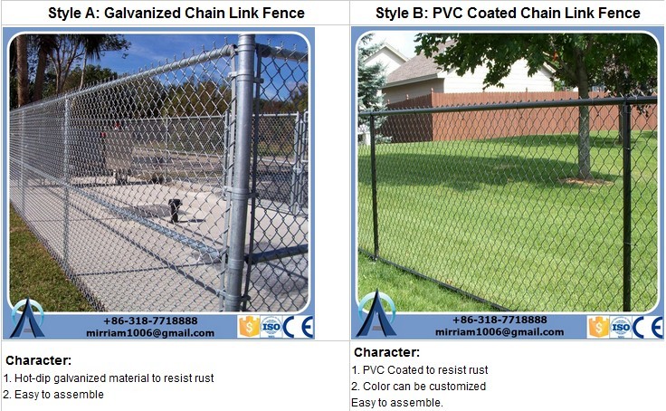 2.4M height x 10M Length Gal Chain Link/cyclone fence/hurricane fence