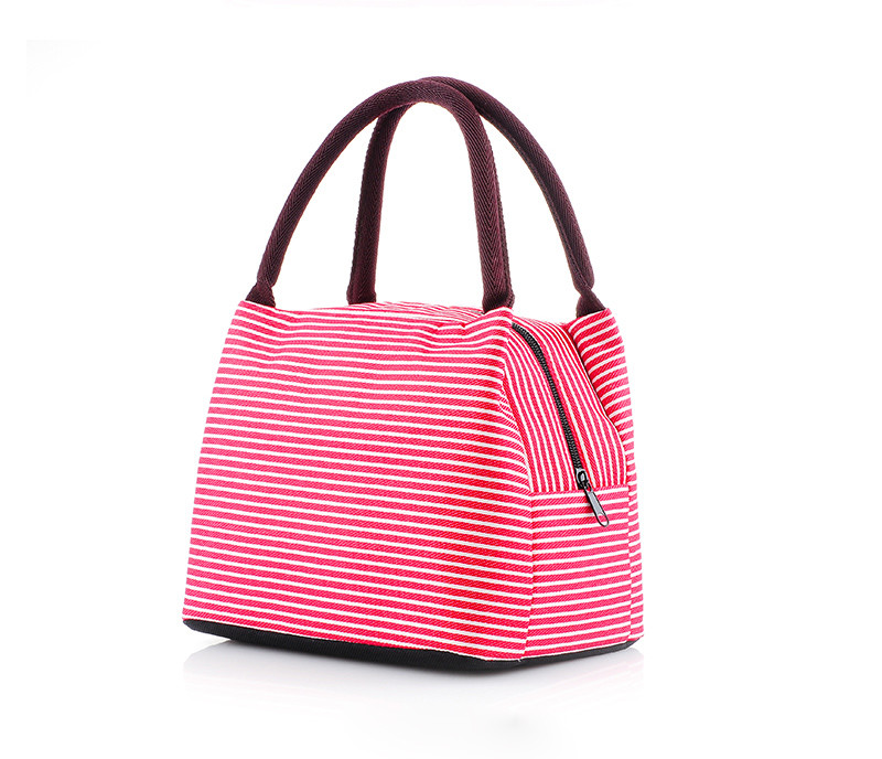 Reusable Stripe Aluminum Foil Lining Waterproof Insulated Bag