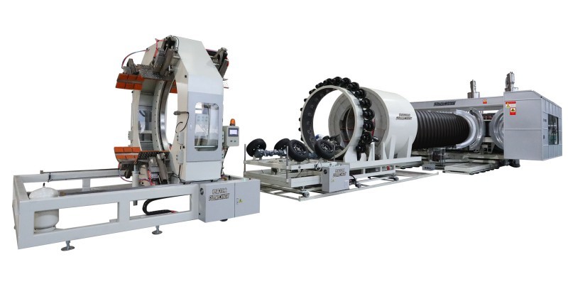 OD2000 Large Size Plastic Corrugated Pipe Extrusion Line For Drainage, Sewage, Storm Water
