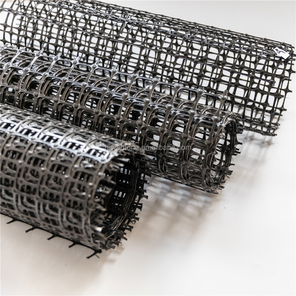 Black PP Biaxial Geogrid 4040 for Road Reinforcement Mesh Size 12.7*12.7mm Direct