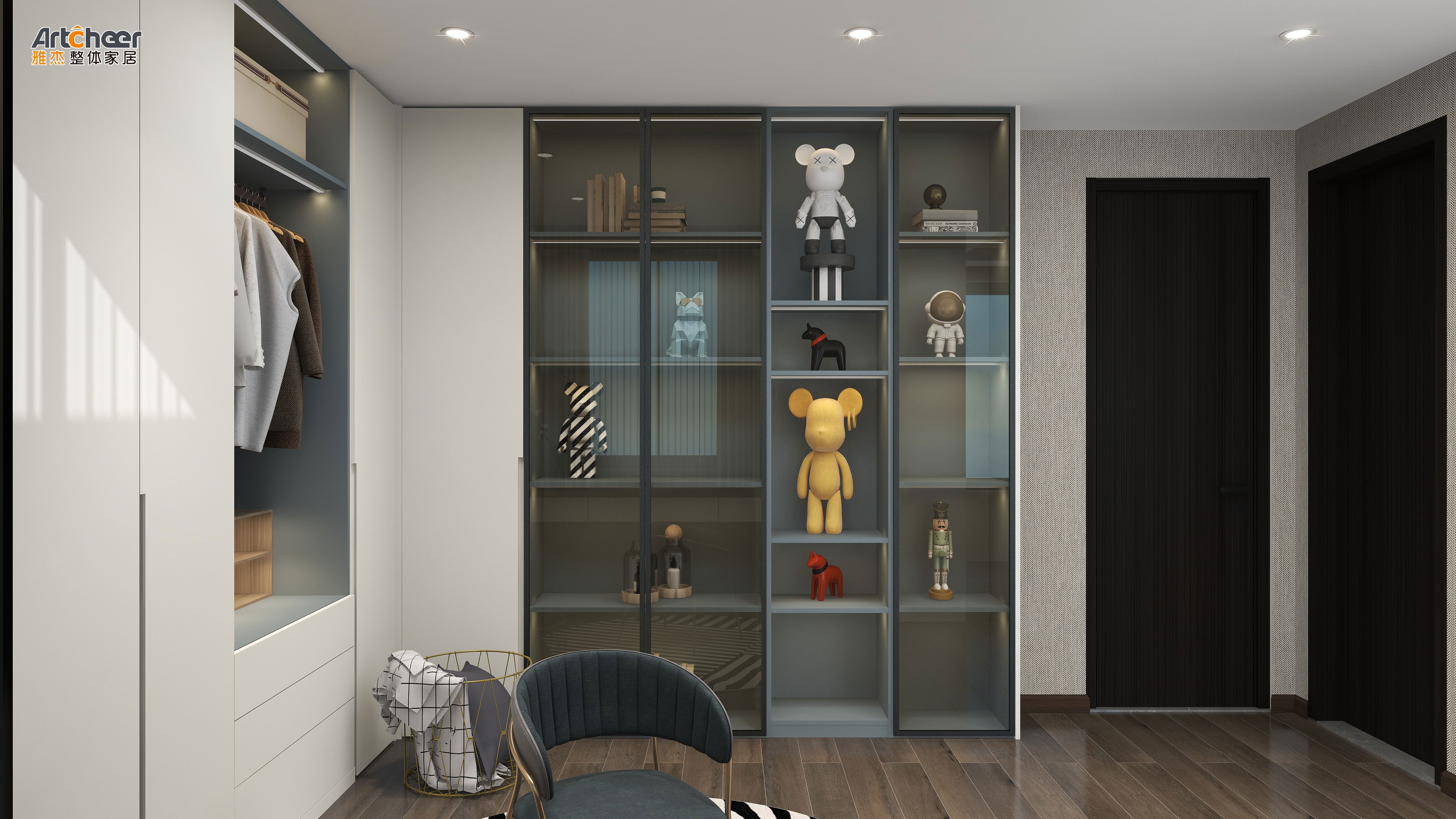 Maximize Your Bedroom Storage with Artcheer's Customized Wooden Wardrobe and LED Closet