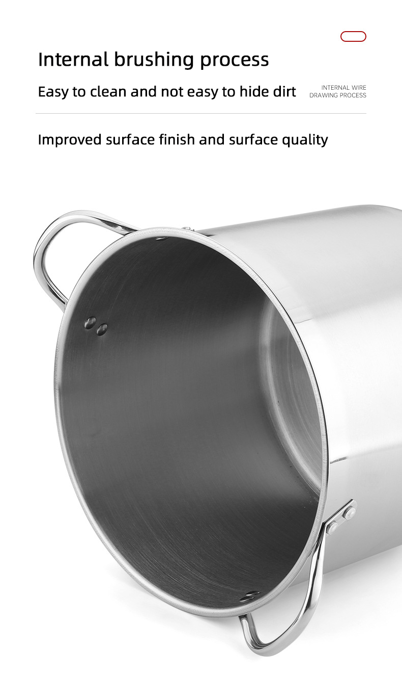 Factory Price Silver Large Capacity Cookware Stew Pots Cooker Stainless Steel Heavy Duty Cooking Pots