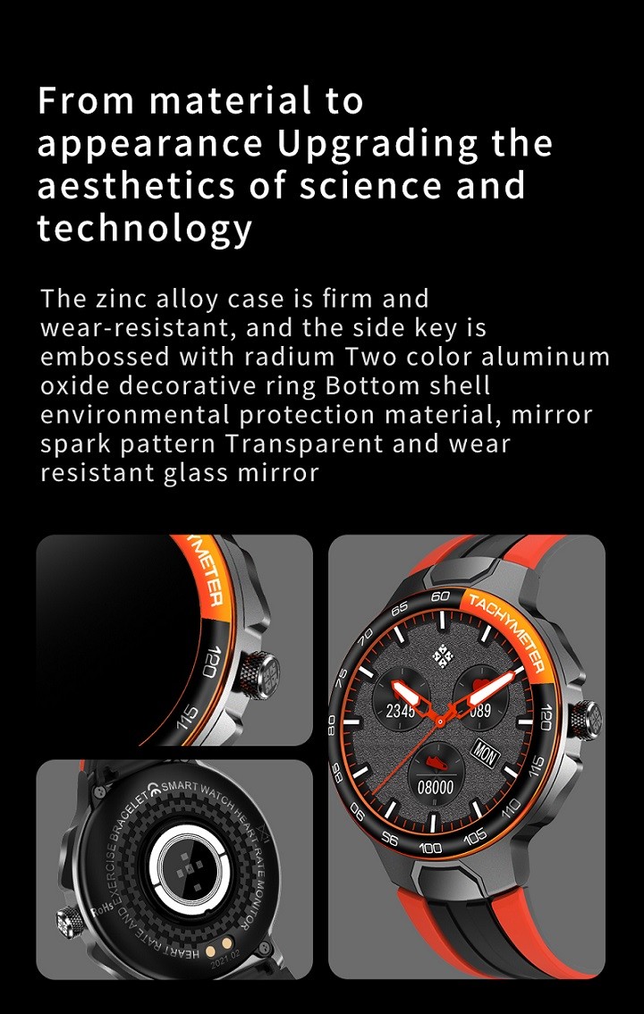 Realtek RTL8762C Waterproof Smart Watch 24 Sport Mode Heart Rate Monitoring
