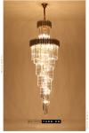 Large Top Long Crystal Led Chandeliers Hotel Hall Living Room luxury lights(WH