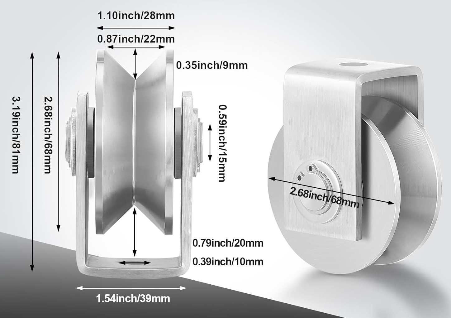 V-groove Casters Sliding Doors Roller Double Bearings Wheel for Sliding Doors