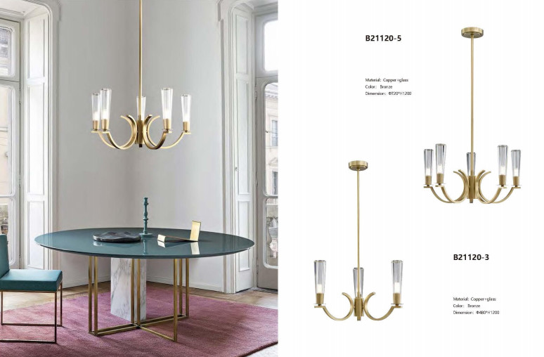 Customizable Copper Glass Chandelier Multiple Sizes Available