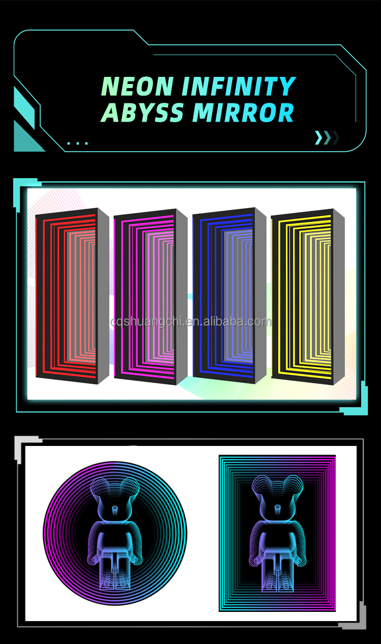 Customized DC 12V Infinity Mirror Magic Mirror with Wall-Mounted Acrylic Letter Sign