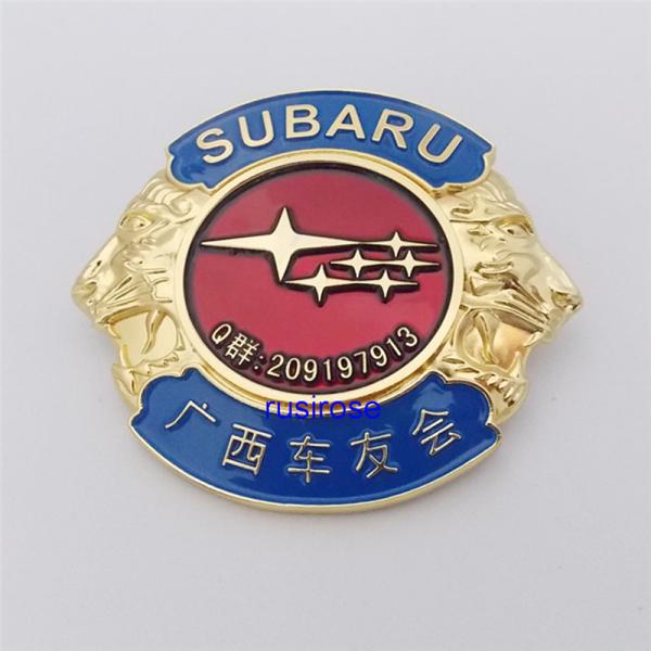 Customized personality golden car stickers, gold double horse stereo car logo