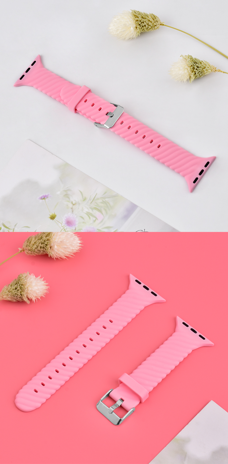 38 40 42 44mm Silicone Rubber Watch Strap Band For Apple Watch 7 6 5 4 3 2 1