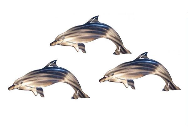 Custom Delighted Metal Dolphin Wall Hanging , Dolphin Wall Sculptures Stainless