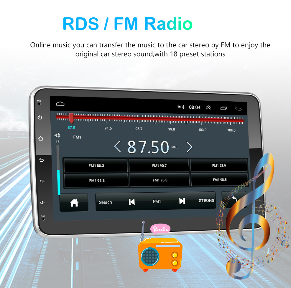10.1 inch Big IPS Screen Car Multimedia Player with Rotatable Display and GPS Stereo