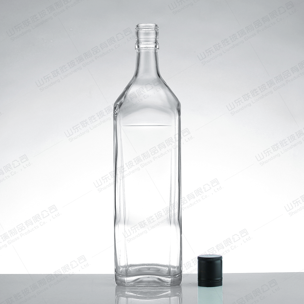Custom Size Accepted 275ml 350ml 500m Glass Vodka Gin Bottle with Cap Unique Shaped