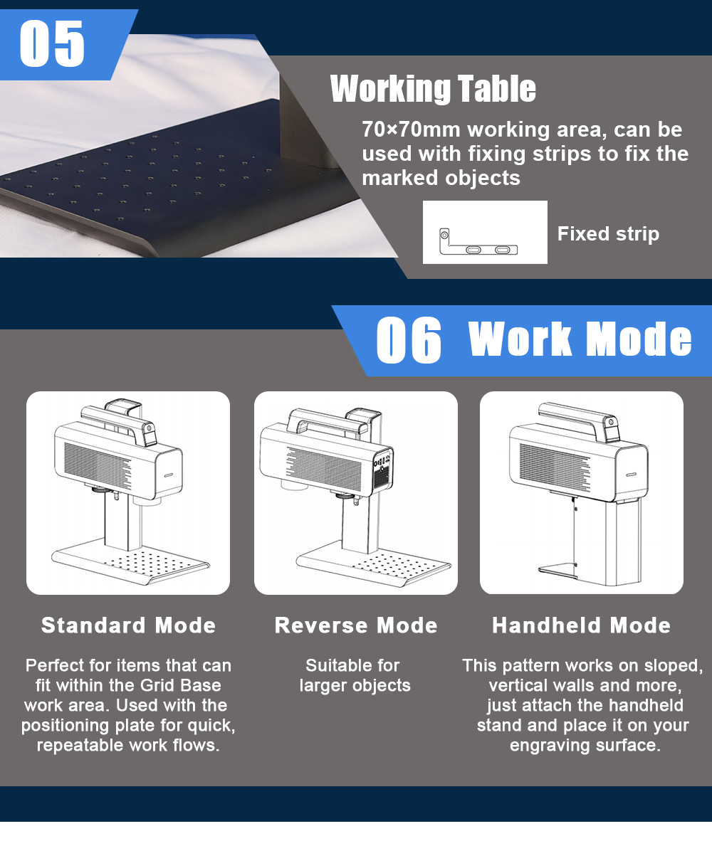 2W Mini Metal Laser Engraving Machine Multifunctional Automatic Portable 70 × 70mm