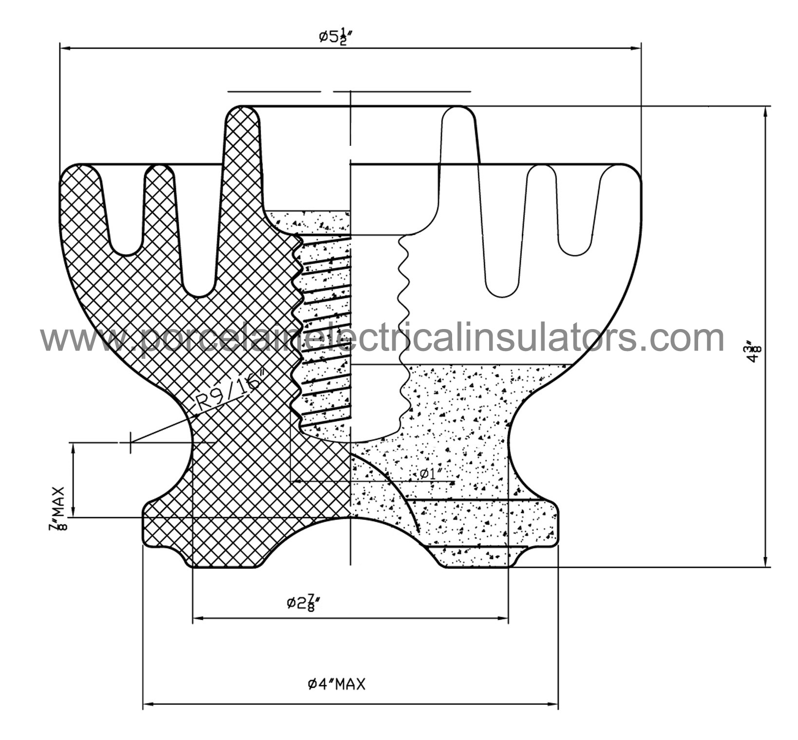ANSI 55-4 porcelain insulator