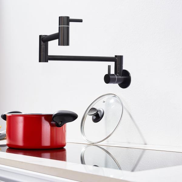 304 SUS Single Lever Taps Wall-Mount Retractable Pot Filler Kitchen Sink Faucet