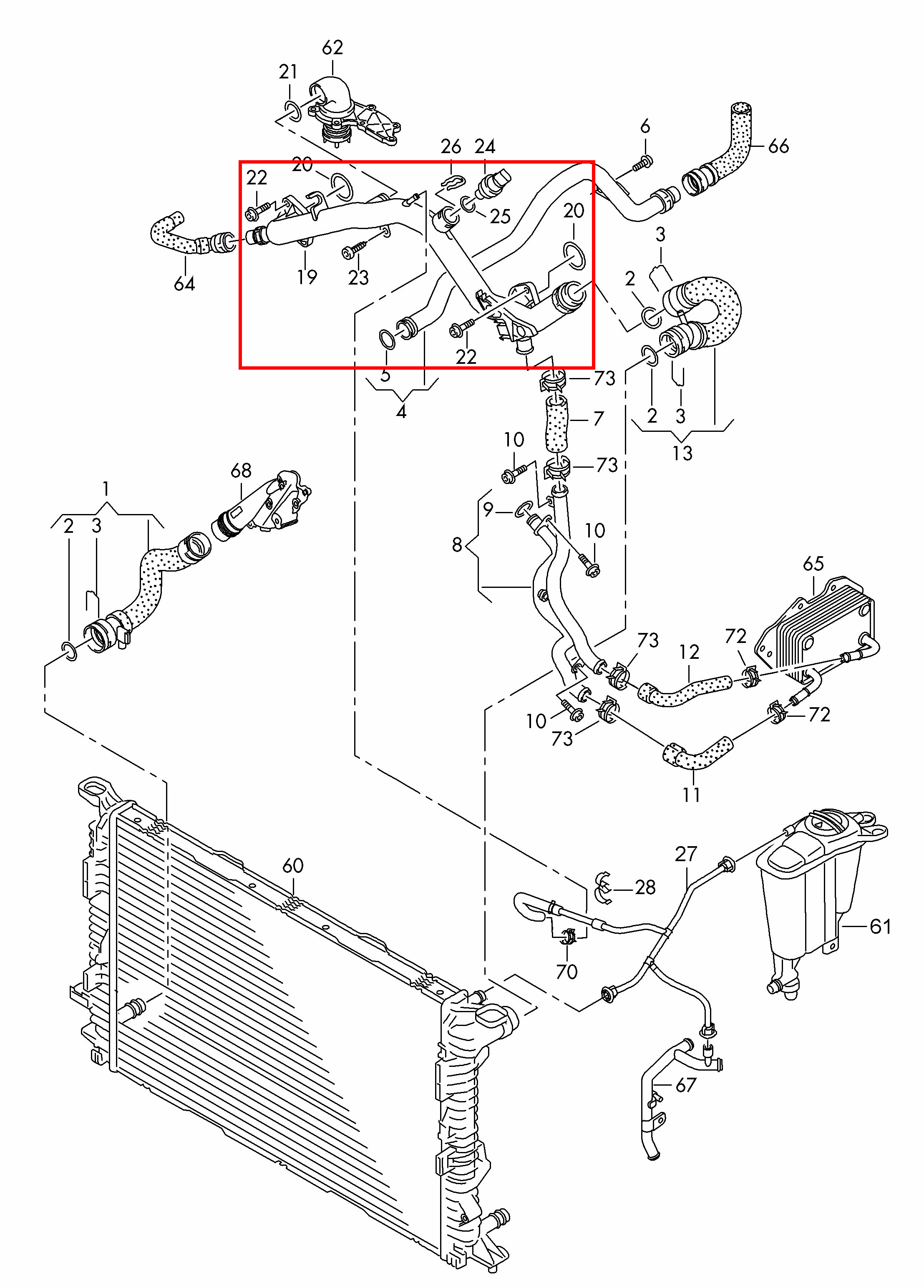 06E121045AJ 06E121045AA Coolant Pipe For AUDI A4 B8 / A5 Convertible