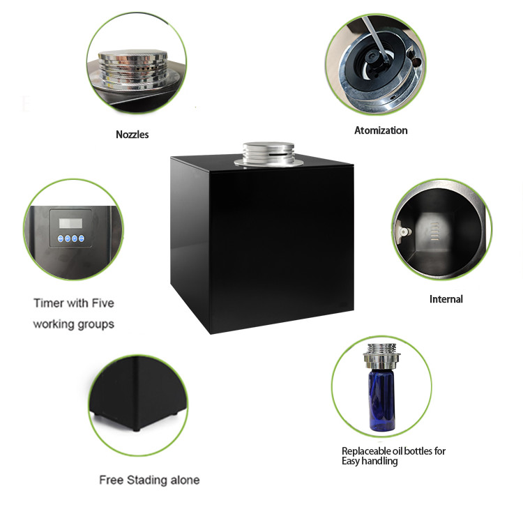 Desktop, floor standing optional oil diffuser, metal case, 500ml plastic bottle