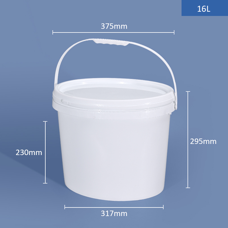 White Plastic Oval 5 Gallon Polypropylene Buckets Ice Cream Wine food Tub