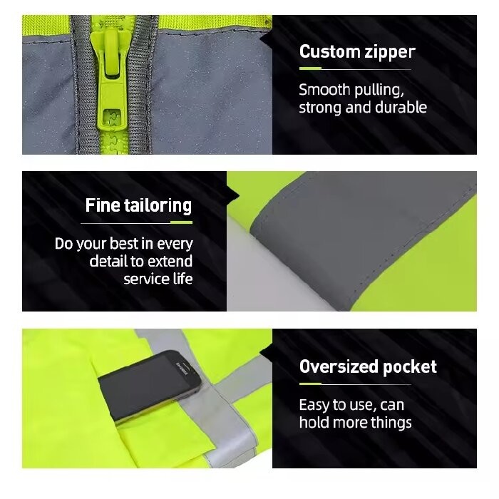 Strip Mesh Fabric Construction Security Safety Reflective Vest