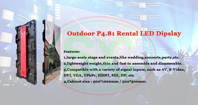 Programmable Rental LED Display Outdoor P4.81 6500K-9500K For Rental Events
