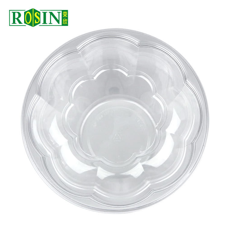 Food Grade PET Plastic Fruit Packaging Cold Resistance Disposable Salad Bowls