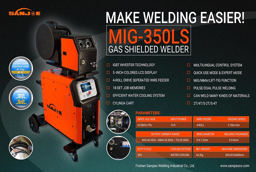 LCD 350A IGBT MIG Welder , Gmaw Welding Machine 15kg Wire Spool