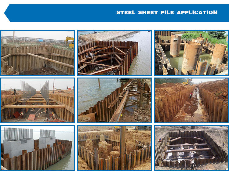 Larsen U Z Type Hot Rolled Steel Sheet Pile SY295 S355 SY390 DIN GB JIS Standard