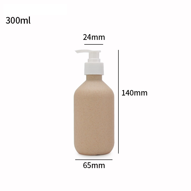 100ml-500ml Recyclable Lotion Shampoo Dispensers with Pump and Wheat Straw Body Material