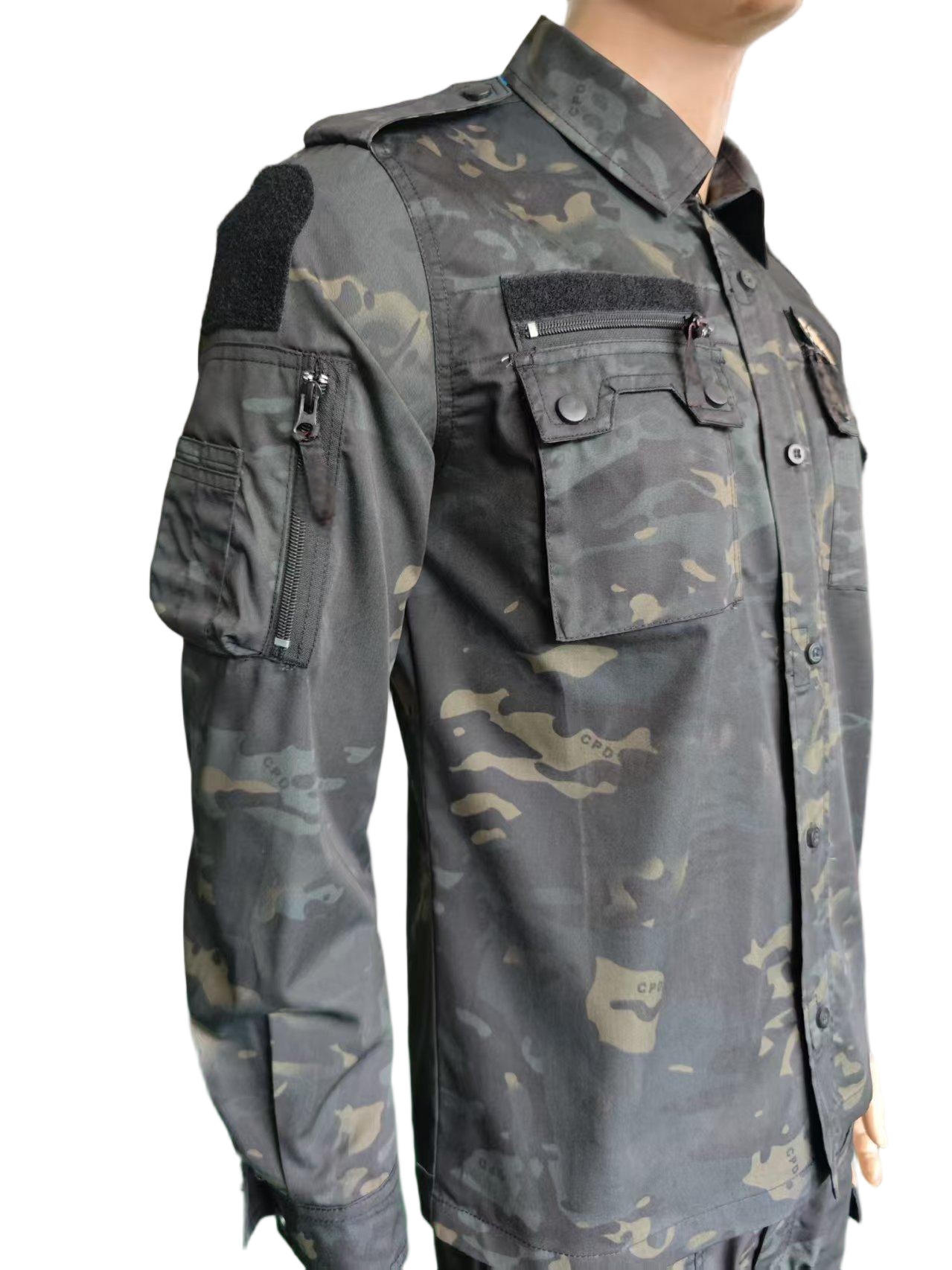 Night Pattern Camo Tactical Training Suit With Plush Waterproof Breathable Military Clothing