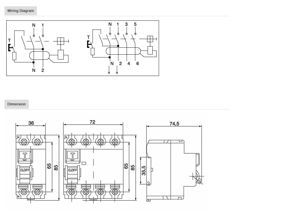 Sontuoec 125A 6KA Residual Current Circuit Breaker