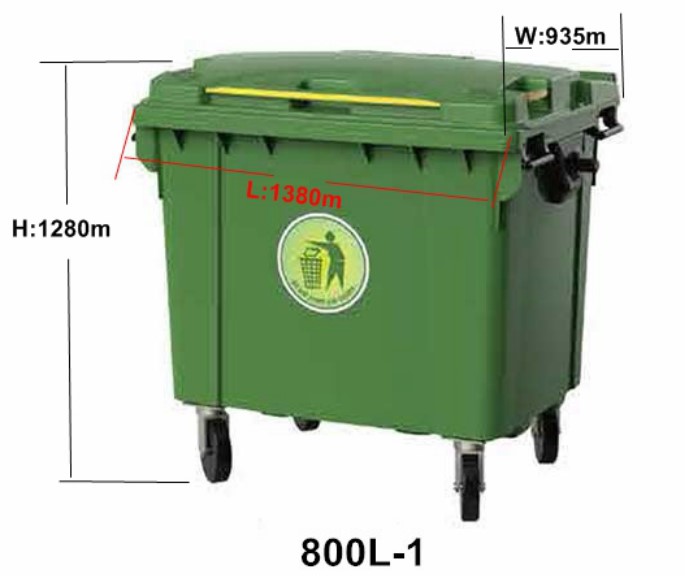 800L large capacity dumpster garbage bin waste container