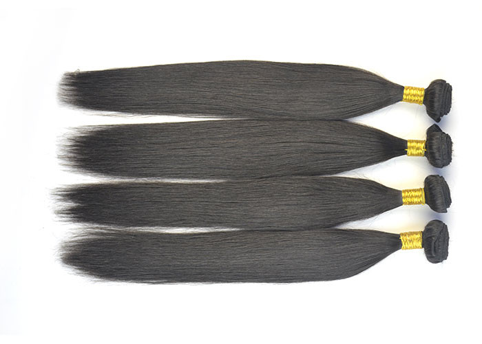 Long Straight Brazilian Virgin Human Hair Extensions Black 12'' - 32''