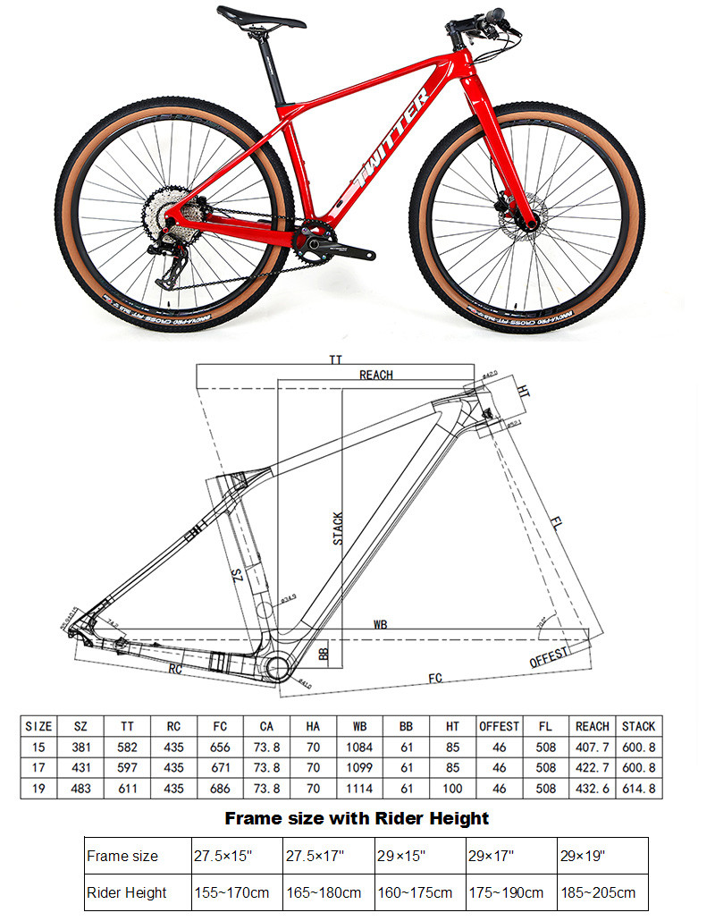 TWITTER T800 Carbon Fiber Mountain Bike SX-12 Speed Groupset hydraulic disc brake