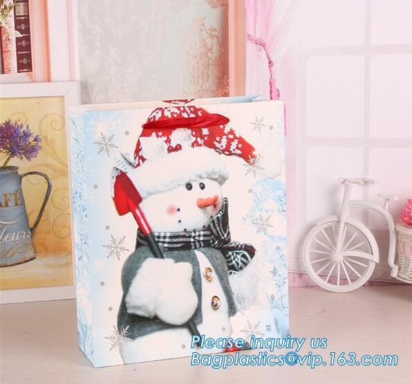 Luxury paper bags with handles Different Sizes,250gsm art paper shopping carrier bag custom printing with handle rope