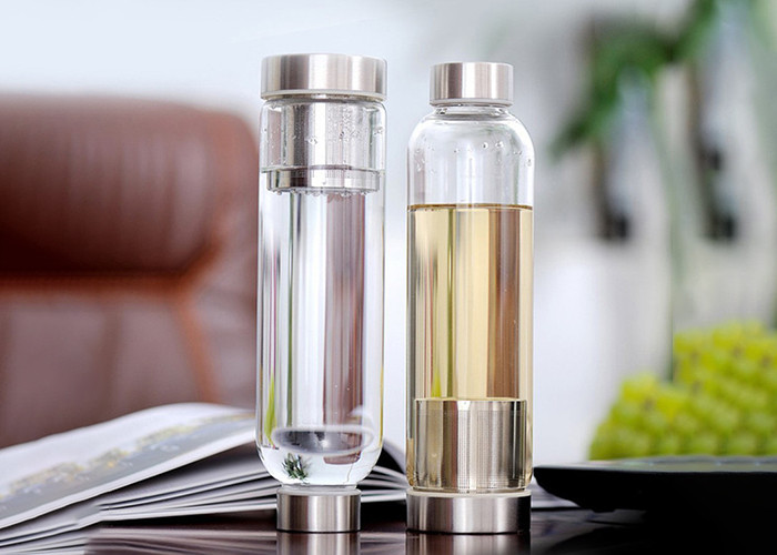 12 Oz Leak Proof Glass Water Bottle / Glass Sports Water Bottle
