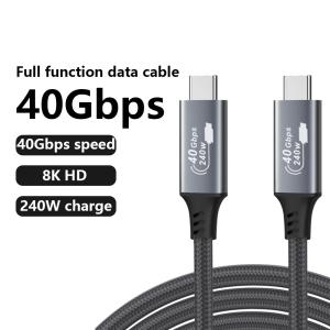 1m USB4 Type C Cable 40Gbps Speed 8K 60Hz Video Output 240W