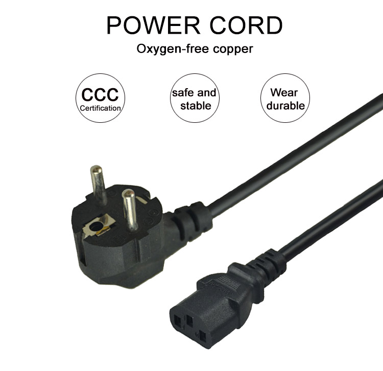 1.8mtrs EU Power Cord 220VAC European Extension Cords For Home Appliance